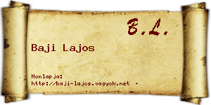 Baji Lajos névjegykártya